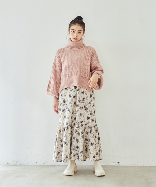 idem（イデム）の「low gauge turtleneck knit/ローゲージオフタートルニット（ニット/セーター・レディース・アイボリー/チャコールグレー/ピンク・FREE）」の5枚目の写真