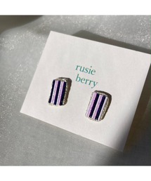 tone（トーン）の「【rusieberry】mizuhiki circus スクエア(MA)（ピアス（両耳用））」