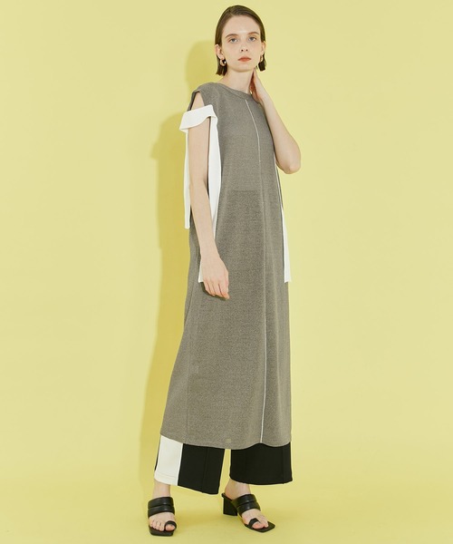 CITY TOKYO（シティトウキョウ）の「【和紙】2WAYニットワンピース（ワンピース・レディース・ダークグレー/ラベンダー/グレー・1/2）」の4枚目の写真