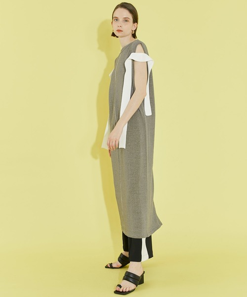 CITY TOKYO（シティトウキョウ）の「【和紙】2WAYニットワンピース（ワンピース・レディース・ダークグレー/ラベンダー/グレー・1/2）」の7枚目の写真