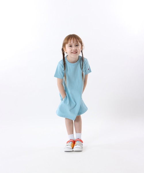 Champion（チャンピオン）の「【Champion/チャンピオン】キッズ ベーシック チュニックTシャツ（チュニック・キッズ・サックスブルー・150/100/160/140/130/120/110）」の10枚目の写真