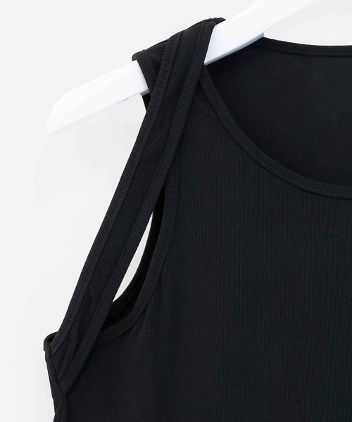 minsobi（ミンソビ）の「ショルダーストリングタンクトップ（タンクトップ・メンズ・ブラック・FREE）」の3枚目の写真