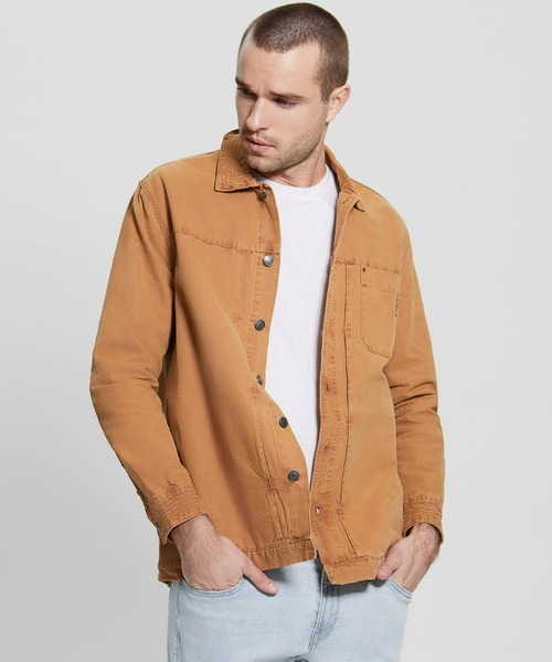 Guess（ゲス）の「Utility Overshirt（シャツ/ブラウス・メンズ・キャメル/ライトブルー・LARGE/X-LARGE/MEDIUM/SMALL）」の6枚目の写真