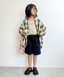 CIAOPANIC TYPY | 【KIDS】オンブレチェックオーバーサイズレギュラーカラーシャツ(シャツ/ブラウス)
