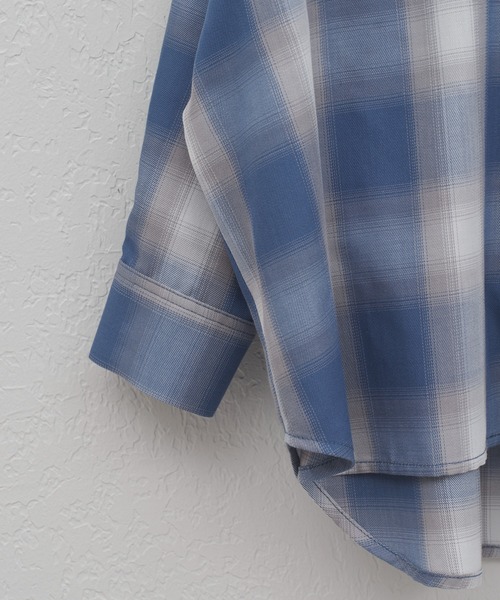 CIAOPANIC TYPY（チャオパニックティピー）の「【KIDS】オンブレチェックオーバーサイズレギュラーカラーシャツ（シャツ/ブラウス・キッズ・ブルー/イエロー・L/S/XXL/M/XL）」の6枚目の写真