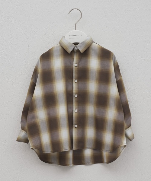 CIAOPANIC TYPY（チャオパニックティピー）の「【KIDS】オンブレチェックオーバーサイズレギュラーカラーシャツ（シャツ/ブラウス・キッズ・ブルー/イエロー・L/S/XXL/M/XL）」の10枚目の写真