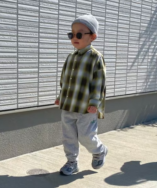 CIAOPANIC TYPY（チャオパニックティピー）の「【KIDS】オンブレチェックオーバーサイズレギュラーカラーシャツ（シャツ/ブラウス・キッズ・ブルー/イエロー・L/S/XXL/M/XL）」の11枚目の写真