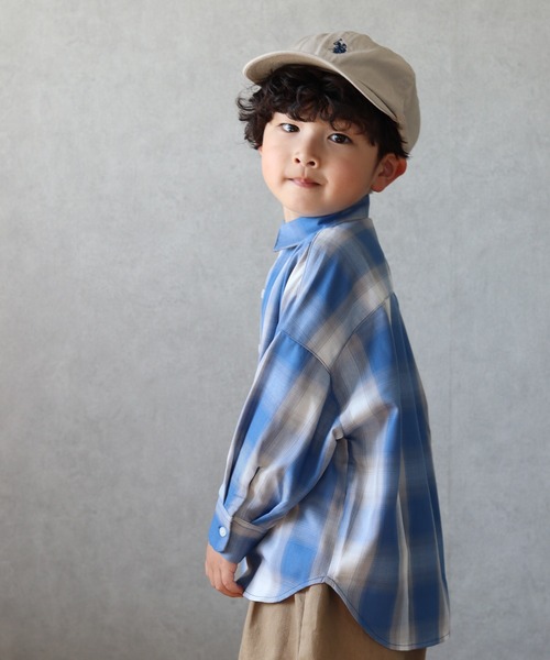 CIAOPANIC TYPY（チャオパニックティピー）の「【KIDS】オンブレチェックオーバーサイズレギュラーカラーシャツ（シャツ/ブラウス・キッズ・ブルー/イエロー・L/S/XXL/M/XL）」の19枚目の写真
