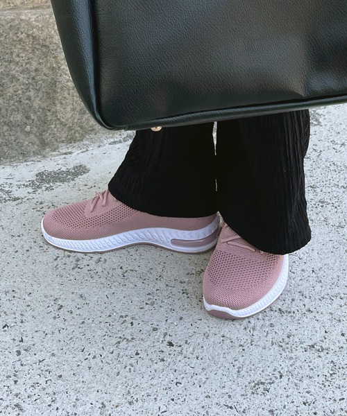 LUGG NAGG(ラグナグ)の「【エアー入り】幅広伸縮ニットスニーカー(スニーカー・レディース・ピンク/グレー/ブラック/ベージュ・23.5cm/23.0cm/24.0cm/24.5cm/22.5cm)」の14枚目の写真