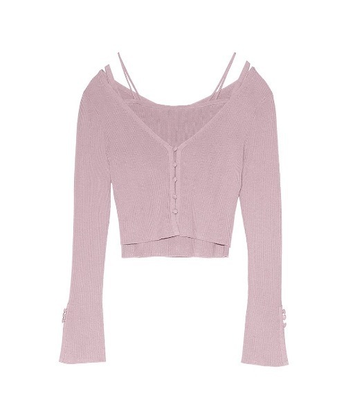 SNIDEL（スナイデル）の「カーデ＆カップインキャミセット（アンサンブル・レディース・アイボリー/ブラック/ピンクベージュ・FREE）」の3枚目の写真