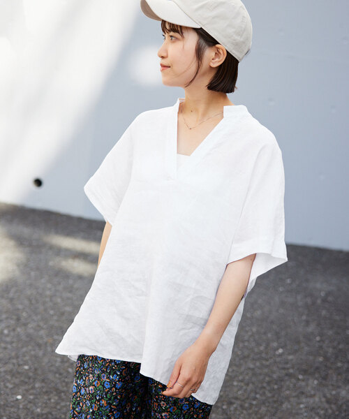 IENA - 【美品】SLOBE IENA スタンドカラーワイドカフスシャツ ゆったり SLOBE IENA（スローブイエナ）の「ZEPHYRリネンスタンド5