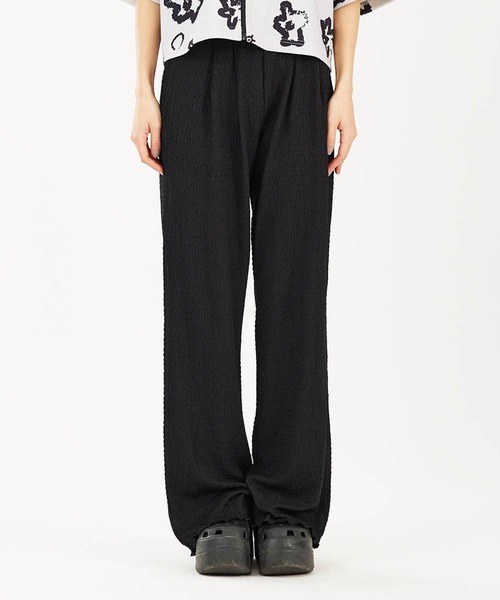 X-girl（エックスガール）の「SHIRRED CREPE WIDE PANTS（その他パンツ・レディース・ブラック/ライトブルー/ベージュ・M/S）」の13枚目の写真