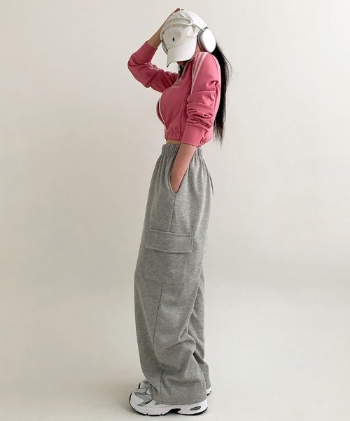 BEIDELLI（ベイデリー）の「[BELLIDE MADE] ウエストバンディングワイドカーゴパンツ（カーゴパンツ・レディース・グレー系その他/チャコール・FREE）」の3枚目の写真
