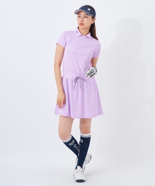 ゆったりサイズ　ミエコウエサコ　 GOLF ワンピース　フィラ FILA ワンピース ゴルフ ゴルフウェア レディース モックネック