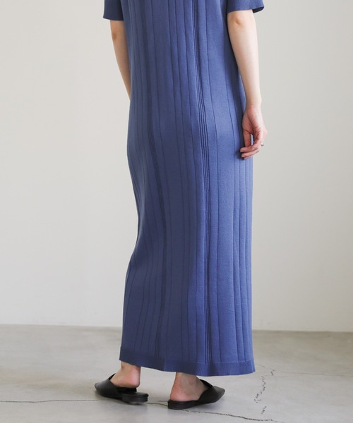 select MOCA(セレクトモカ)の「ランダムリブニットワンピース(ワンピース・レディース・アイボリー/ブラック/ブルー・FREE)」の4枚目の写真