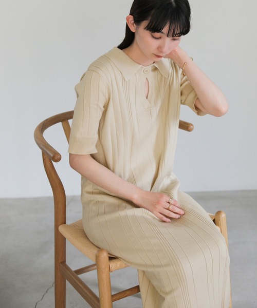 select MOCA(セレクトモカ)の「ランダムリブニットワンピース(ワンピース・レディース・アイボリー/ブラック/ブルー・FREE)」の18枚目の写真