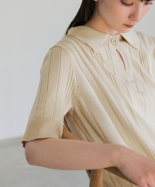 select MOCA(セレクトモカ)の「ランダムリブニットワンピース(ワンピース・レディース・アイボリー/ブラック/ブルー・FREE)」の5枚目の写真