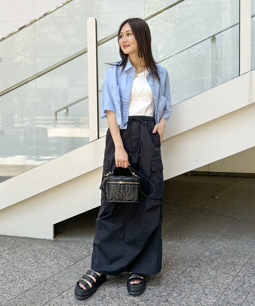 JOINT WORKS(ジョイントワークス)の「【COMMRE/コムル】ダブルポケットショートシャツ(シャツ/ブラウス・レディース・ベージュ/ブルー系その他/ホワイト・FREE)」の8枚目の写真