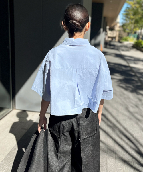 JOINT WORKS(ジョイントワークス)の「【COMMRE/コムル】ダブルポケットショートシャツ(シャツ/ブラウス・レディース・ベージュ/ブルー系その他/ホワイト・FREE)」の11枚目の写真