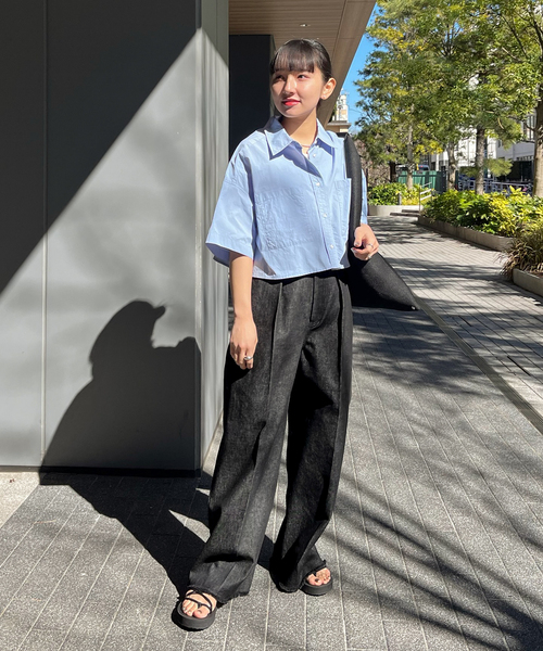 JOINT WORKS(ジョイントワークス)の「【COMMRE/コムル】ダブルポケットショートシャツ(シャツ/ブラウス・レディース・ベージュ/ブルー系その他/ホワイト・FREE)」の12枚目の写真