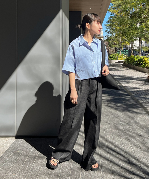 ブルーコム 綿シルケット肩ギャザープルオーバー BLEU COMME. 2025春夏新作 レディース 国内正規品 BLEU COMME BLEU｜ブルーコム 綿シルケット肩ギャザープル