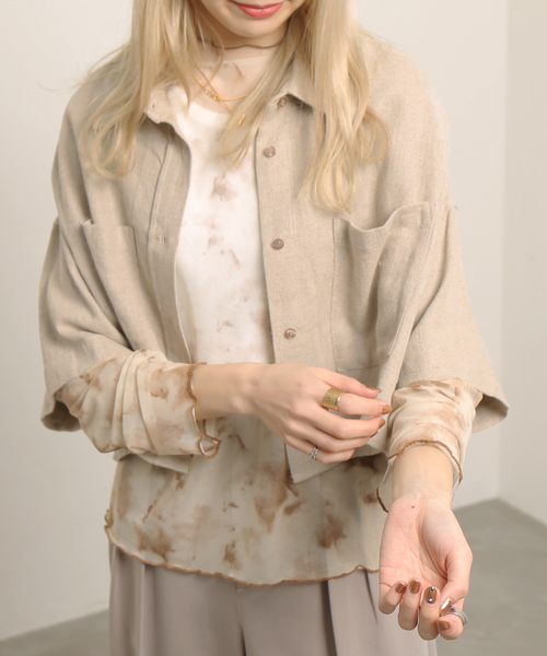 JOINT WORKS(ジョイントワークス)の「【COMMRE/コムル】ダブルポケットショートシャツ(シャツ/ブラウス・レディース・ベージュ/ブルー系その他/ホワイト・FREE)」の22枚目の写真