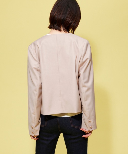 FOREVER 21（フォーエバー トゥエンティーワン）の「【BASIC】ノーカラージャケット（ノーカラージャケット・レディース・ベージュ/ブラウン・FREE）」の10枚目の写真