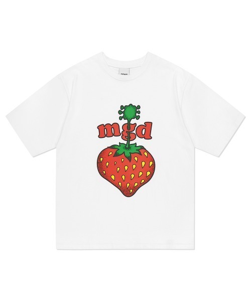 MAHAGRID(マハグリッド)の「『mahagrid/マハグリッド』STRAWBERRY TEE/イチゴグラフィック 半袖Tシャツ カットソー(Tシャツ/カットソー・レディース・ブラック/ホワイト・L/M)」の2枚目の写真