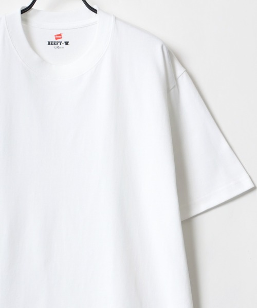 HANES(ヘインズ)の「Hanes/へインズ BEEFY/ビーフィー 2P 無地 クルーネック 半袖Tシャツ/パックT 2枚組セット/レディース メンズ(Tシャツ/カットソー・メンズ・ホワイト/ネイビー/ブラック/グレー・S/M/L/XL)」の5枚目の写真