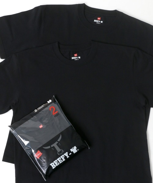 HANES(ヘインズ)の「Hanes/へインズ BEEFY/ビーフィー 2P 無地 クルーネック 半袖Tシャツ/パックT 2枚組セット/レディース メンズ(Tシャツ/カットソー・メンズ・ホワイト/ネイビー/ブラック/グレー・S/M/L/XL)」の19枚目の写真