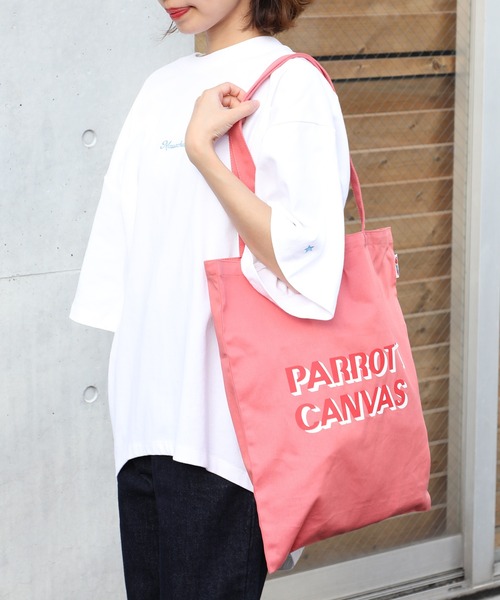 PARROTT CANVAS(パロットキャンバス)の「【PARROTT CANVAS】パロットキャンバスロゴトートバッグ(トートバッグ・レディース・ベージュ/ピンク・FREE)」の13枚目の写真