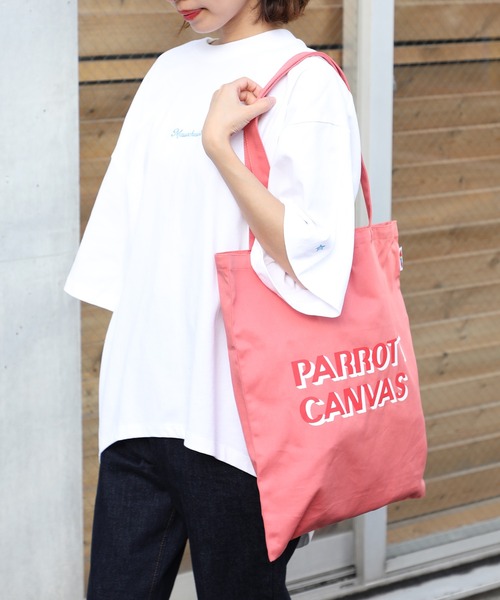 PARROTT CANVAS(パロットキャンバス)の「【PARROTT CANVAS】パロットキャンバスロゴトートバッグ(トートバッグ・レディース・ベージュ/ピンク・FREE)」の6枚目の写真