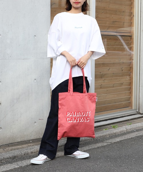 PARROTT CANVAS(パロットキャンバス)の「【PARROTT CANVAS】パロットキャンバスロゴトートバッグ(トートバッグ・レディース・ベージュ/ピンク・FREE)」の9枚目の写真