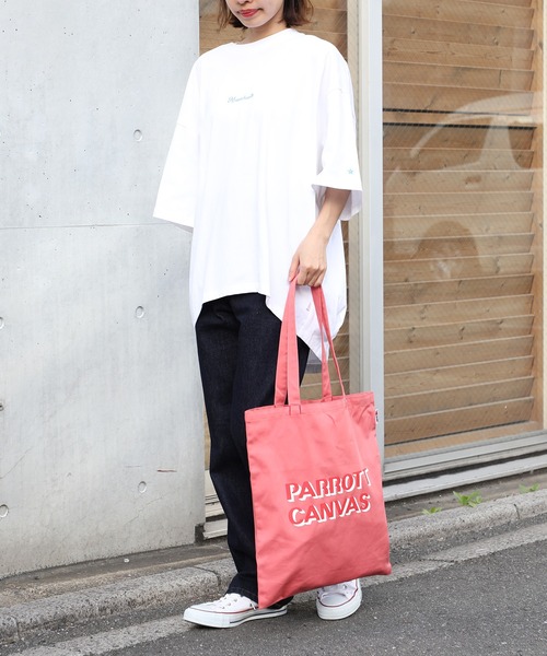 PARROTT CANVAS(パロットキャンバス)の「【PARROTT CANVAS】パロットキャンバスロゴトートバッグ(トートバッグ・レディース・ベージュ/ピンク・FREE)」の10枚目の写真