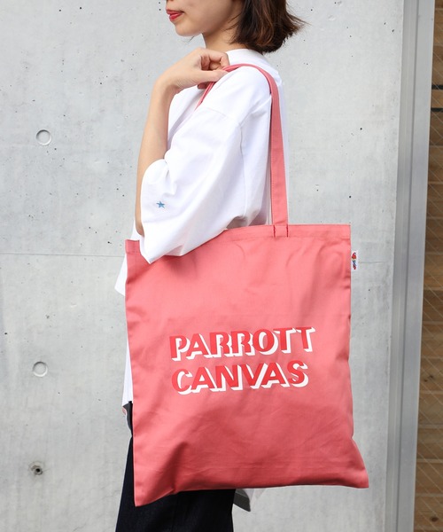 PARROTT CANVAS(パロットキャンバス)の「【PARROTT CANVAS】パロットキャンバスロゴトートバッグ(トートバッグ・レディース・ベージュ/ピンク・FREE)」の14枚目の写真
