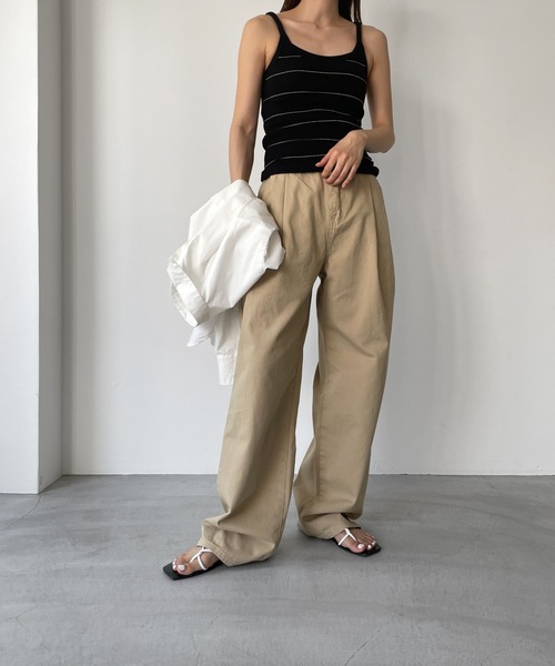 CANAL JEAN(キャナルジーン)の「smileyranna ボーダーキャミソール(キャミソール・レディース・ブラック/ホワイト・ONE SIZE)」の9枚目の写真