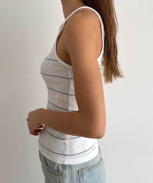 CANAL JEAN(キャナルジーン)の「smileyranna ボーダーキャミソール(キャミソール・レディース・ブラック/ホワイト・ONE SIZE)」の11枚目の写真