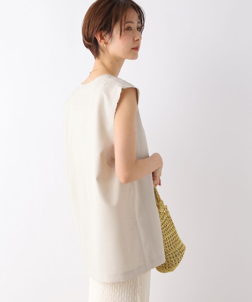 LEPSIM（レプシィム）の「リネンライクVPOジレ　189835（ベスト・レディース・ブラック/オリーブ/アイボリー・FREE）」の7枚目の写真