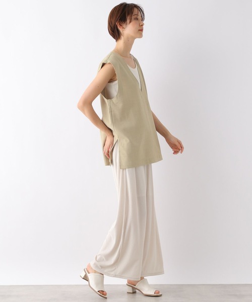 LEPSIM（レプシィム）の「リネンライクVPOジレ　189835（ベスト・レディース・ブラック/オリーブ/アイボリー・FREE）」の10枚目の写真