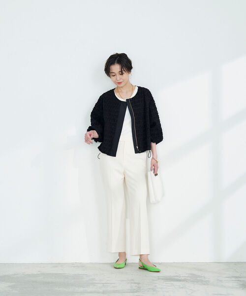 美品　NOLLEY'S sophiノーリーズ　カットジャガードライトブルゾン　黒 NOLLEY'S Sophi（ノーリーズソフィ）の「カットジャガードライト