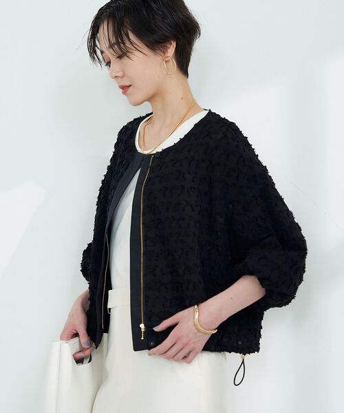 【専用】NOLLEY'S sophiフリンジカットジャガードボレロジャケット38 フリンジカットジャガードボレロジャケット｜ノーリーズの通販
