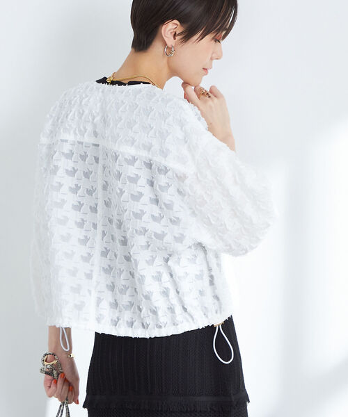 【専用】NOLLEY'S sophiフリンジカットジャガードボレロジャケット38 フリンジカットジャガードボレロジャケット｜ノーリーズの通販