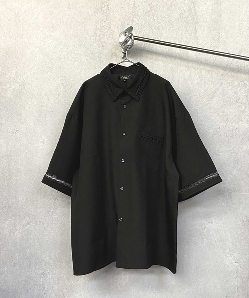 En serio TOKYO(エンソリオトーキョー)の「ポリトロ ワイドシルエット レース切り替え ワンポケットシャツ(シャツ/ブラウス・メンズ・ホワイト/ブラック・M/L)」の8枚目の写真