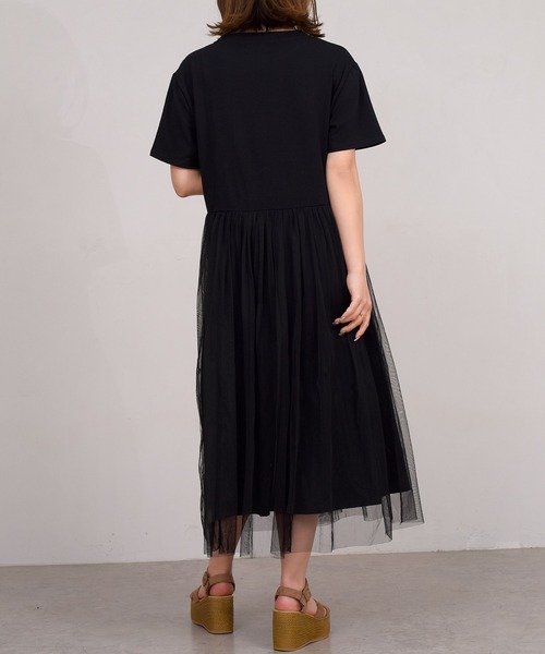 DAY CLOSET（デイ クローゼット）の「レディース ロゴスウェットとチュールスカートのドッキングワンピース（ワンピース・レディース・ベージュ/ホワイト/ブラック/グレー・ONE SIZE）」の18枚目の写真