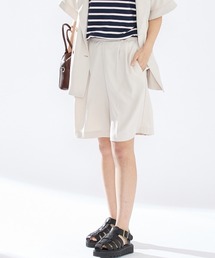 Le temps riche | 【セットアップ対応】ツータックセンタープレスハーフパンツ＜Le temps riche＞(その他パンツ)