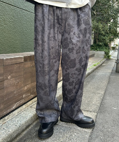 セール】【累計販売枚数1万枚突破】フラワー総柄 花柄 ワイドパンツ