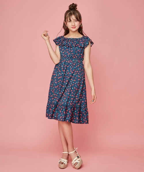 JENNI love(ジェニィラブ)の「3wayチェリー柄ワンピ(ワンピース・キッズ・オフホワイト/ネイビー・140cm/130cm/160cm/150cm)」の9枚目の写真