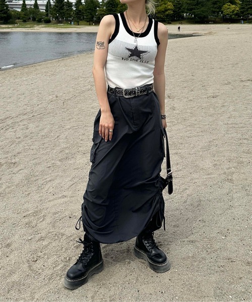 sedacle（セダクル）の「ringer tank top（タンクトップ・レディース・オフホワイト/ブルー/ベージュ・FREE）」の4枚目の写真