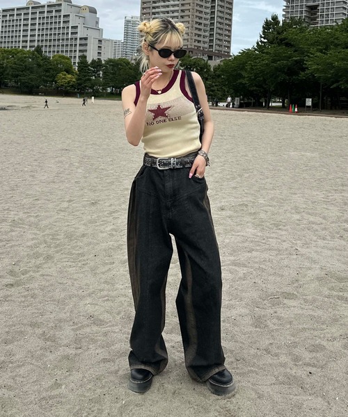 sedacle（セダクル）の「ringer tank top（タンクトップ・レディース・オフホワイト/ブルー/ベージュ・FREE）」の5枚目の写真
