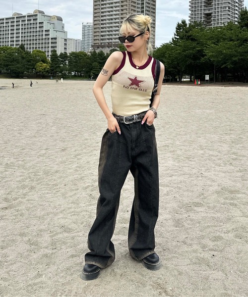 sedacle（セダクル）の「ringer tank top（タンクトップ・レディース・オフホワイト/ブルー/ベージュ・FREE）」の8枚目の写真